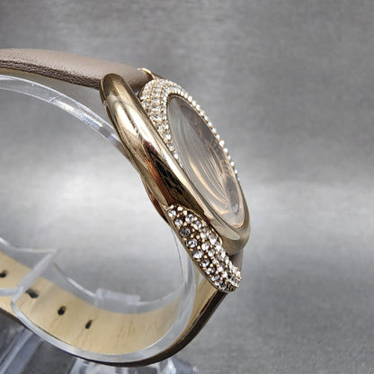 Swarovski Duo Watch Women 33mm Brown Dial Rose Gold Tone Oval 5484376 New Batt3