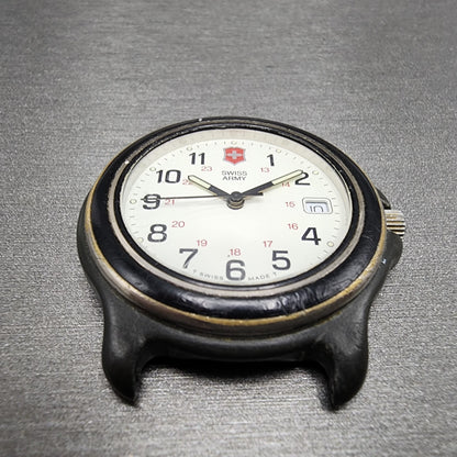 Victorinox Swiss Army Watch Men 39mm White Dial Black Tone Date Round PARTS3