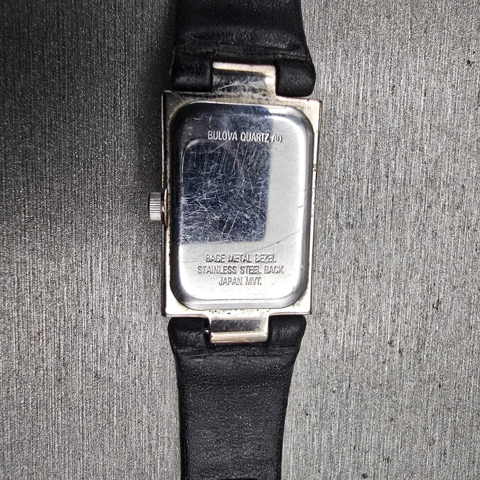 Bulova Watch Women 16mm Silver Dial Silver Tone Rectangle 96L43 New Battery10