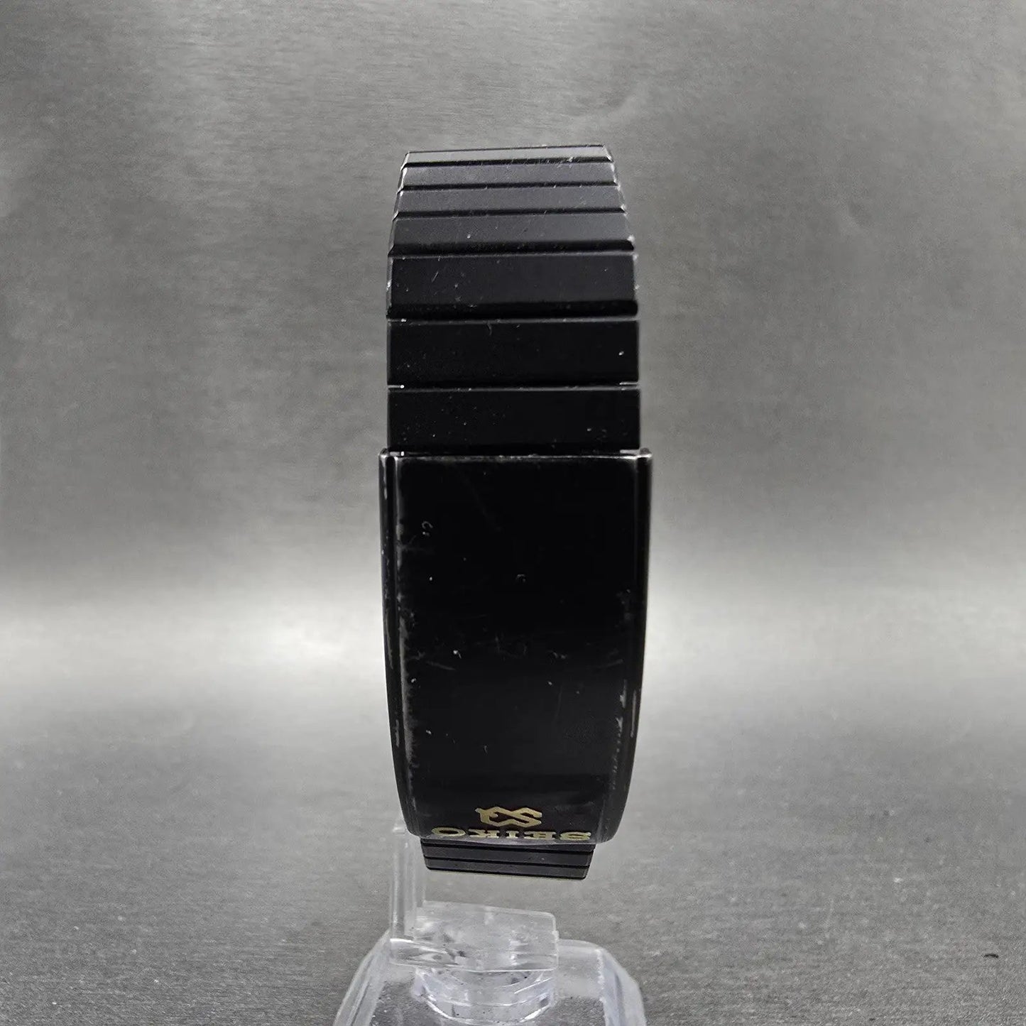 Seiko Analog Digital Watch Men 29mm Black Gold Alarm Chrono H449-5339 PARTS VTGK6