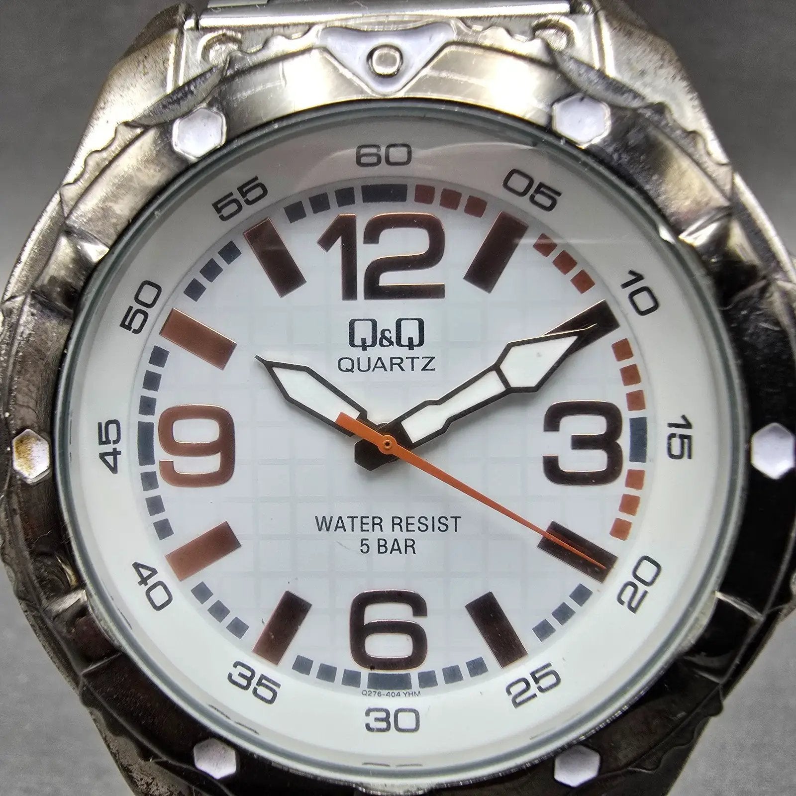 Citizen Q&Q Dive Watch Men 45mm White Dial Silver Tone Round New Battery1