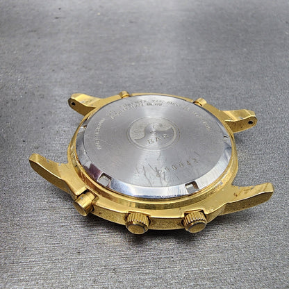 Seiko Chronograph Watch Men 39mm Champagne Dial Gold Tone Date 7t326m59 PARTS9