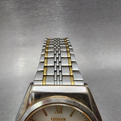 Citizen Eco-Drive Junction Watch Men 35mm Silver Dial Two Tone Round E030 Runs A