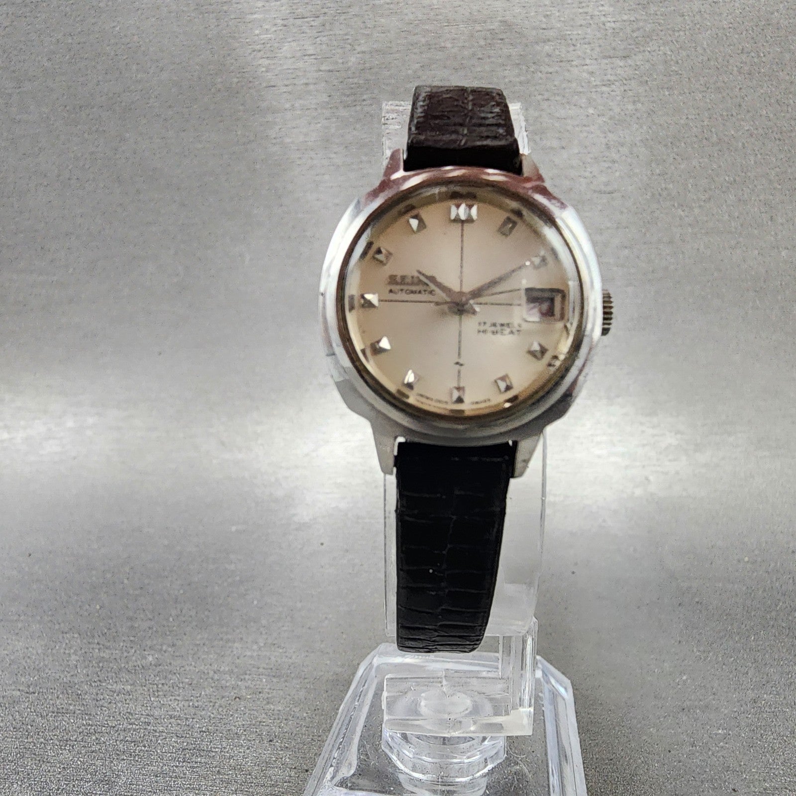 Seiko Automatic Watch Women 23mm Silver Dial Silver Tone Date 22050240 Runs5