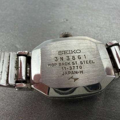 Seiko Watch Women 18mm Blue Dial Silver Tone Manual Octagon 11-3770 Runs 56HL9