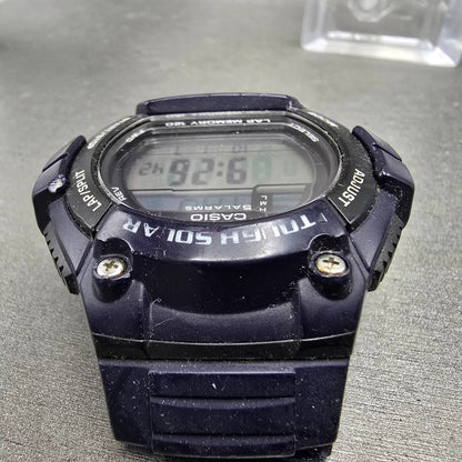 Casio W-S220 Watch Men 50mm Blue Black Alarm Chronograph Digital Solar Works4