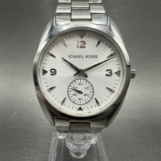 Michael Kors Callie Watch Women 36mm White Dial Steel Round Small MK3342 New Bat0