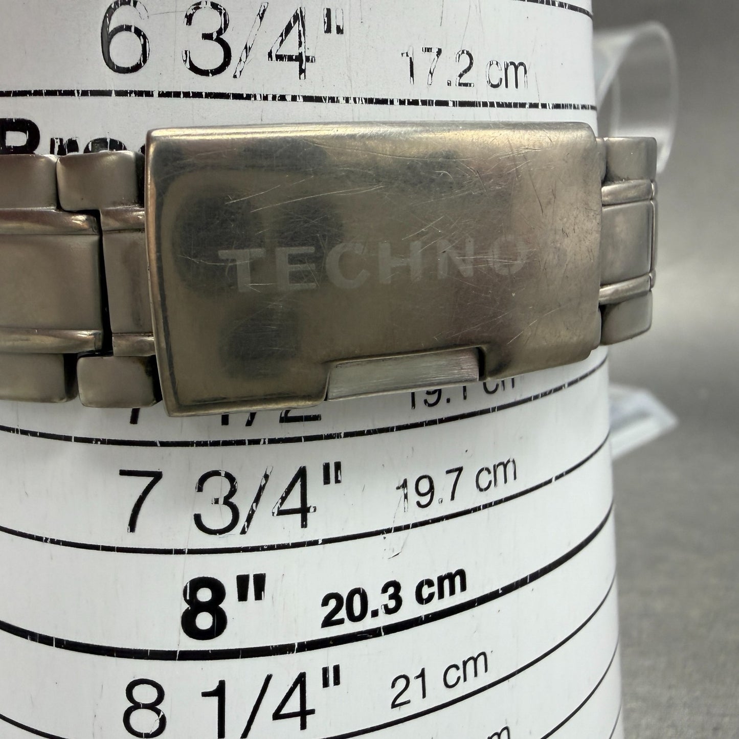 Technos Watch Men 37mm Silver Dial Titanium Round T-1079 New Battery W/box11