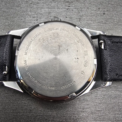 Seiko Alba Watch Men 34mm Luminous Dial Silver Tone Round V601-0EL0 New Battery10