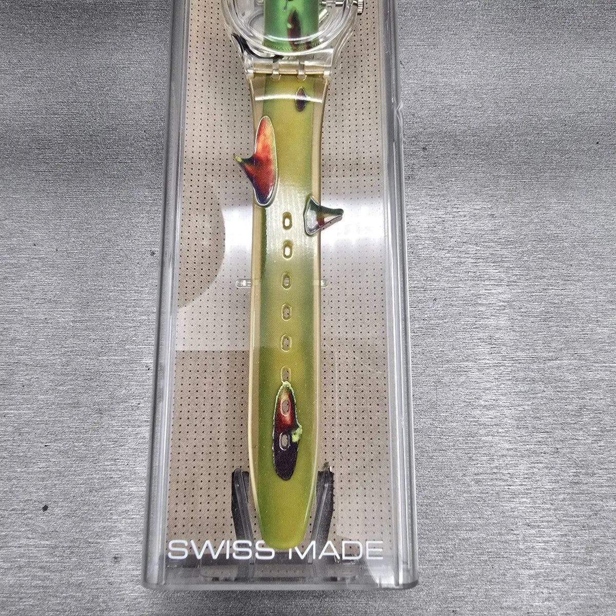 Swatch Piquant Watch Men 34mm Clear Dial Clear Case GK267 New Battery NOS3