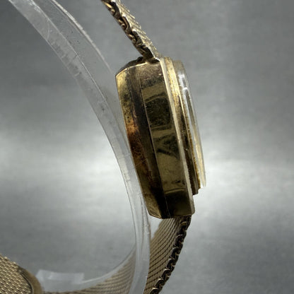 Bulova Accutron Watch Women 19mm Gold Dial Gold Filled Rectangle PARTS VTG4