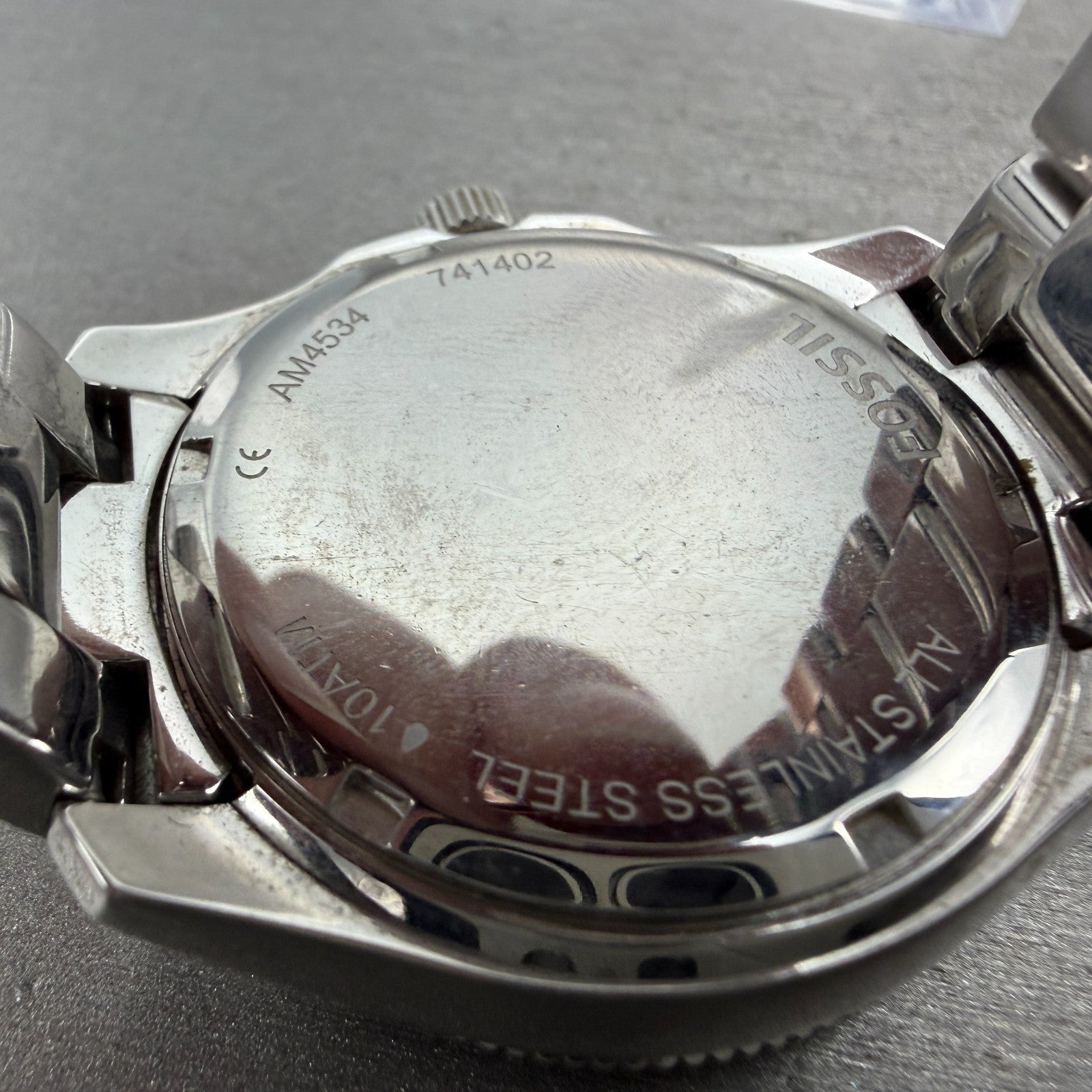 Fossil Cecile Watch Women 41mm Black Dial Silver Tone Daydate Round New battery9