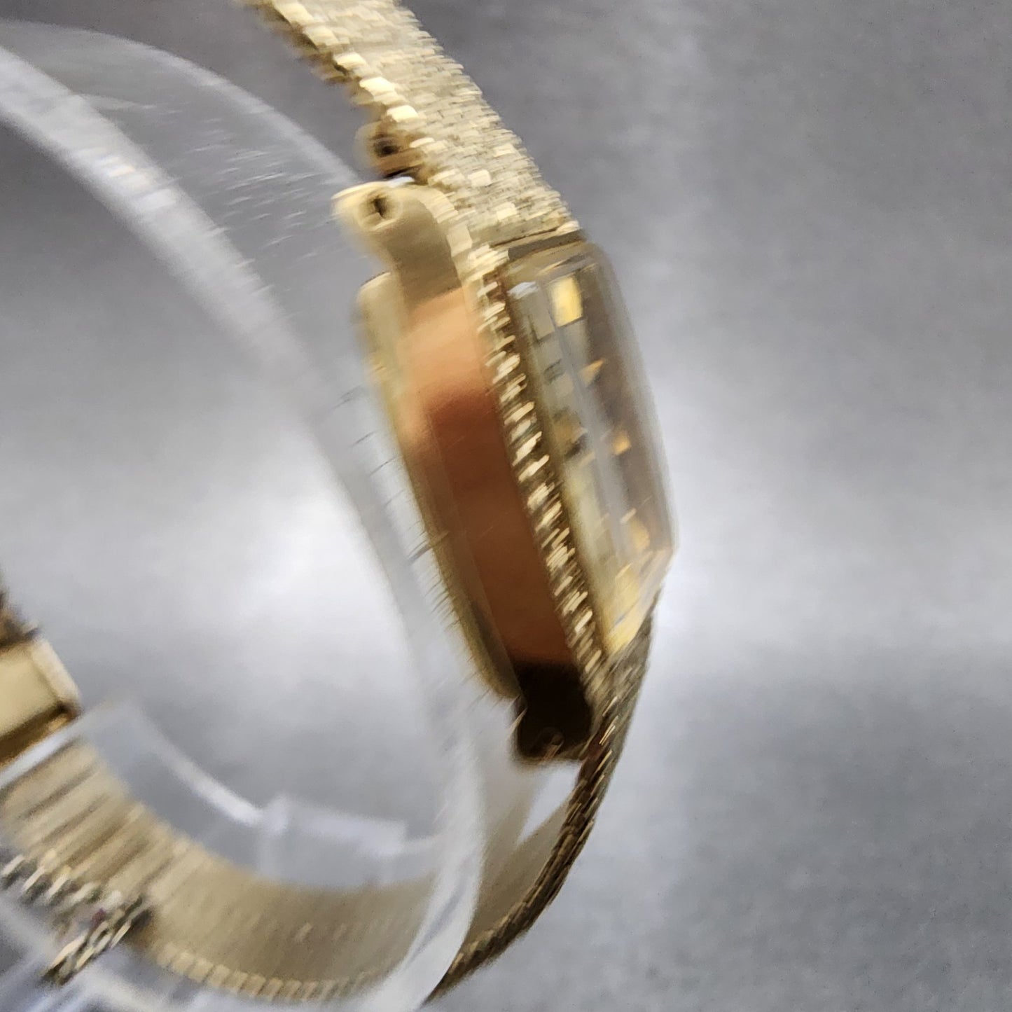 Seiko Tank Watch Women 15mm Champagne Dial Gold Plated Rectangle Manual Runs3
