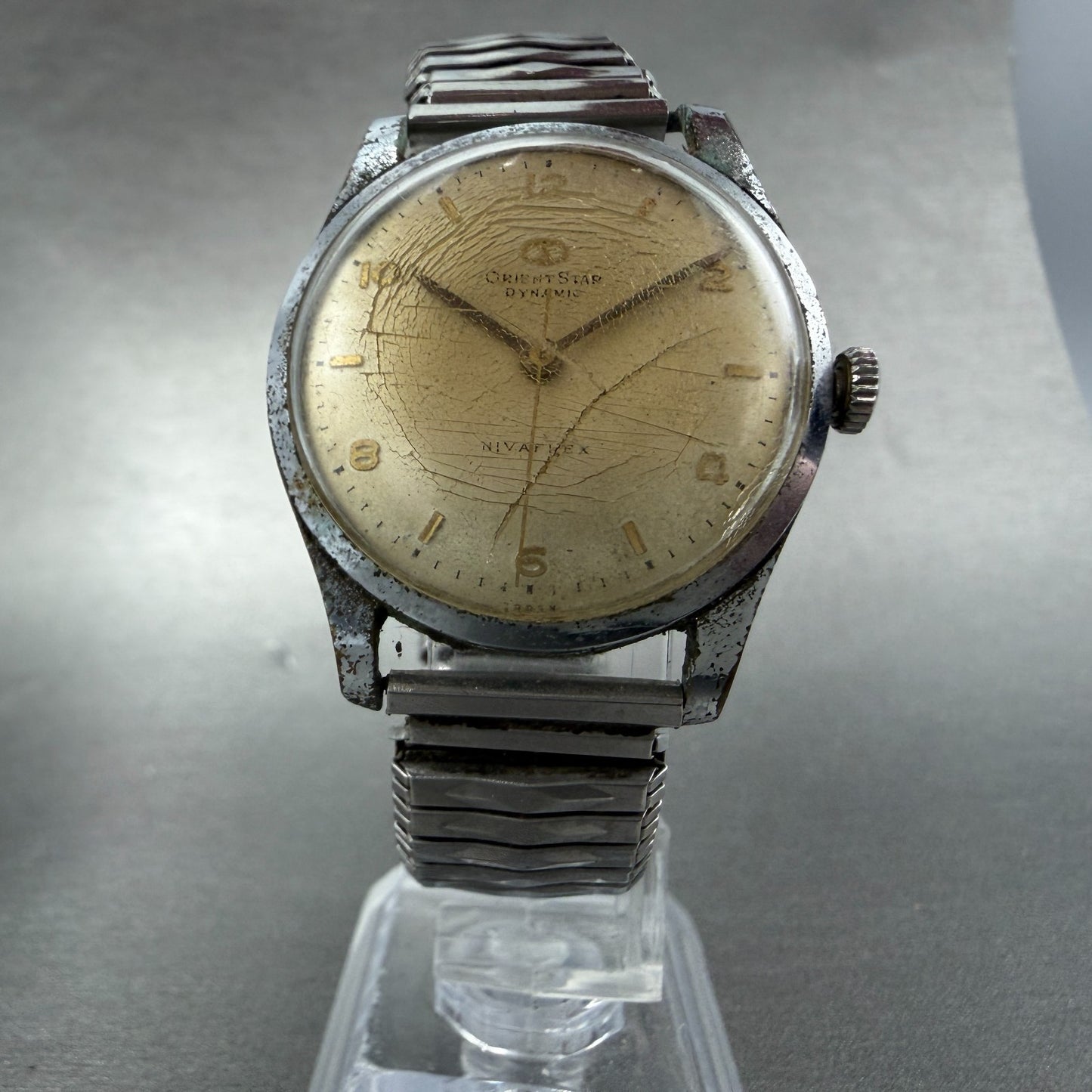 Orient Star Dyanmic Watch Unisex 33mm Cream Dial Silver Tone K13009T PARTS6