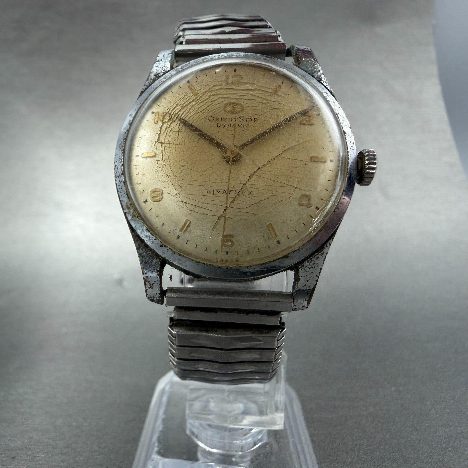 Orient Star Dyanmic Watch Unisex 33mm Cream Dial Silver Tone K13009T PARTS6
