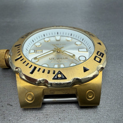 Invicta Pro Diver Automatic Watch Men 49mm White Dial Gold Tone Date Round 235074