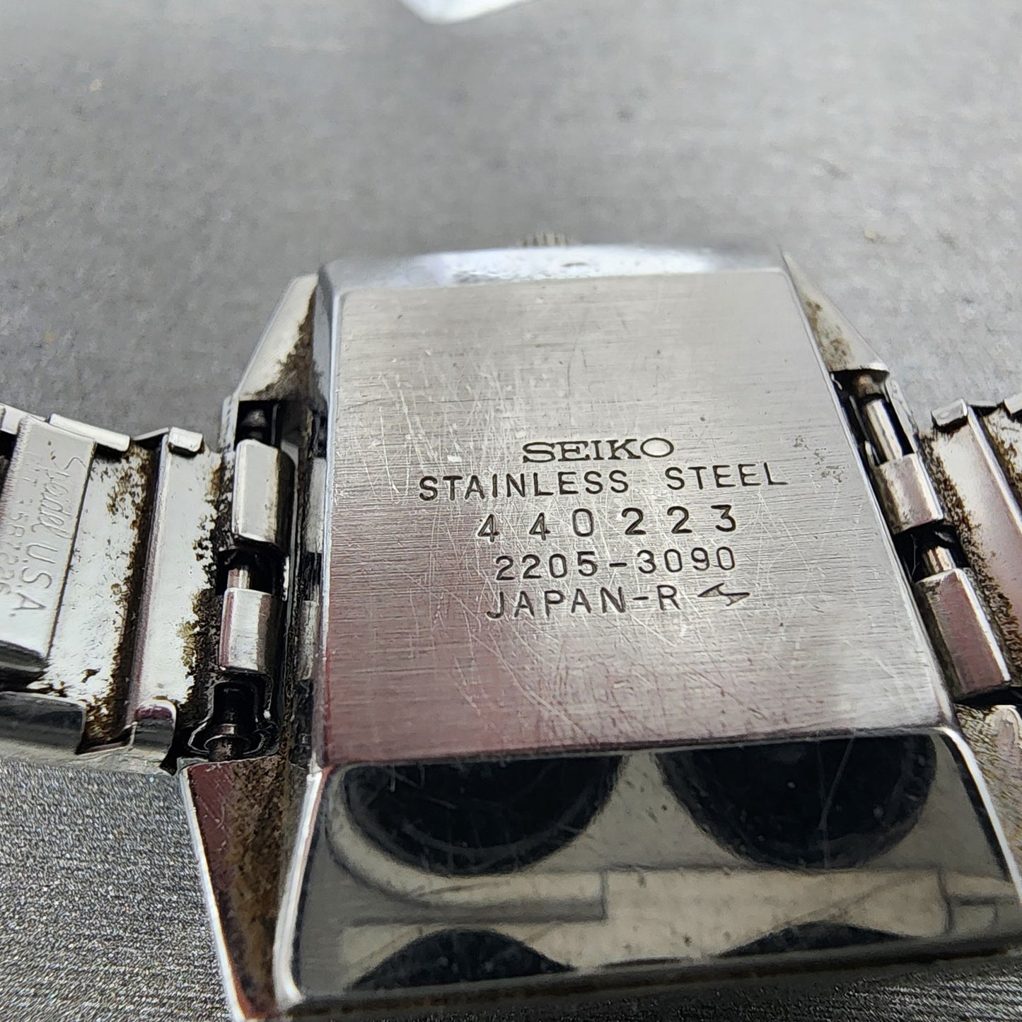 Seiko Automatic Watch Women 30mm Gray Dial Silver Tone Rectangle Automatic Runs9