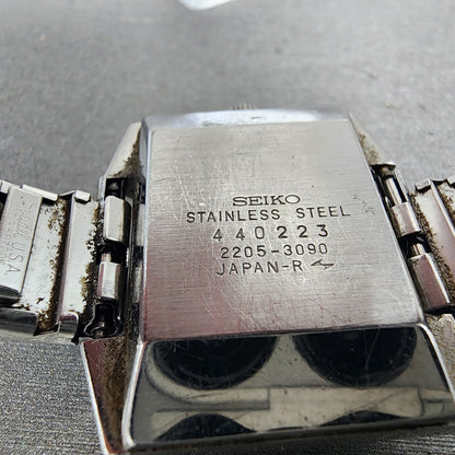 Seiko Automatic Watch Women 30mm Gray Dial Silver Tone Rectangle Automatic Runs9