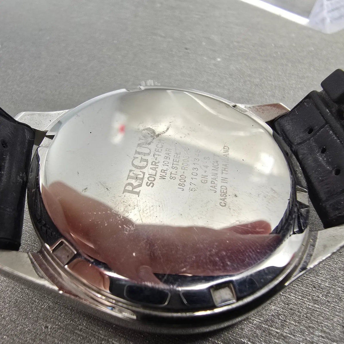 Citizen Reguno Solar Watch Men 40mm Black Dial Steel Daydate J800-R006185 Runs9