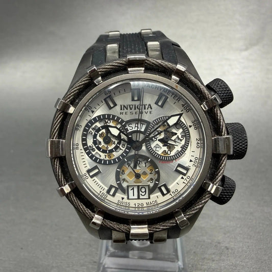 Invicta Reserve Bolt Chrono Watch Women 40mm Silver Dial Black Date 0201 Newbatt0