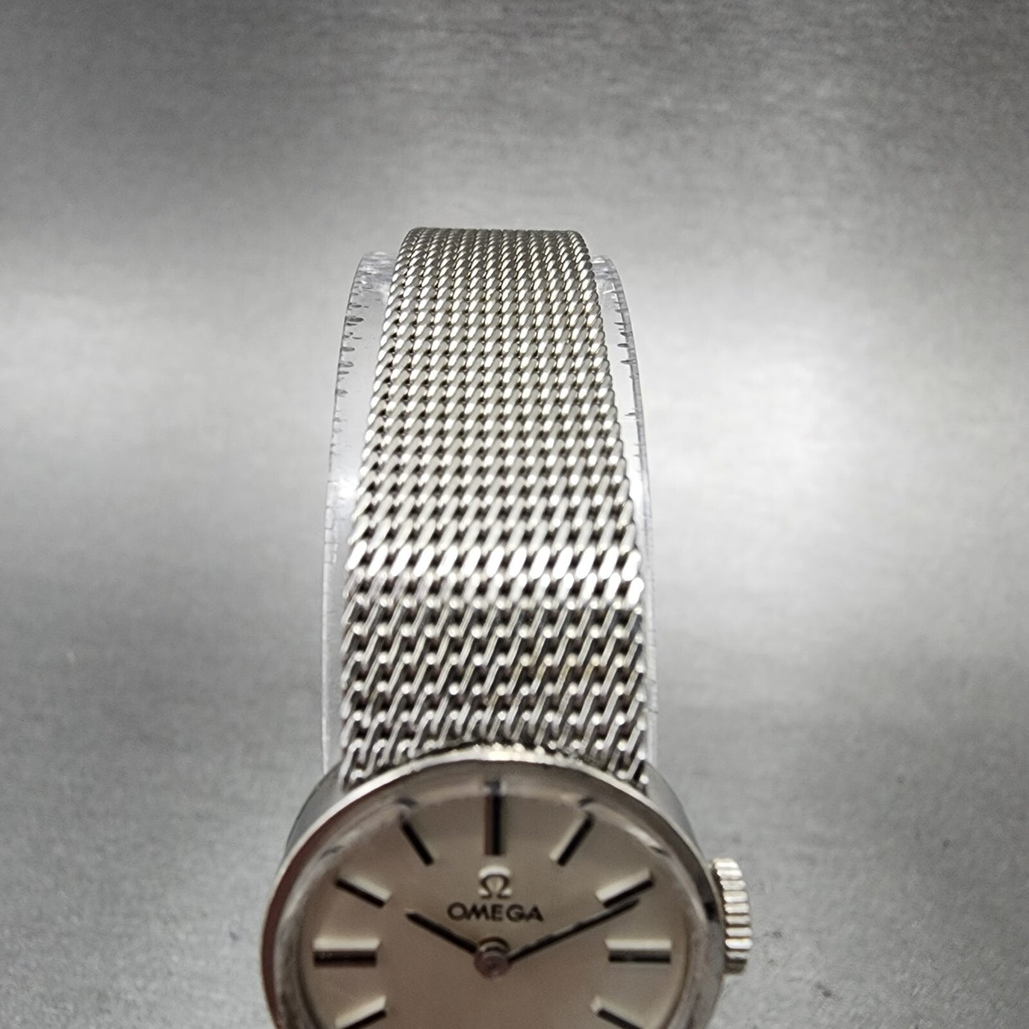 Omega Watch Women 15mm Silver Dial 14K Gold Filled Round Manual Wind Cal 4854