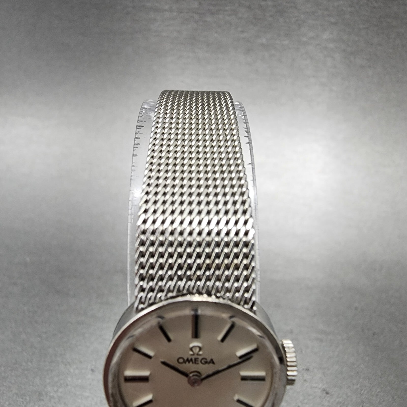 Omega Watch Women 15mm Silver Dial 14K Gold Filled Round Manual Wind Cal 4854