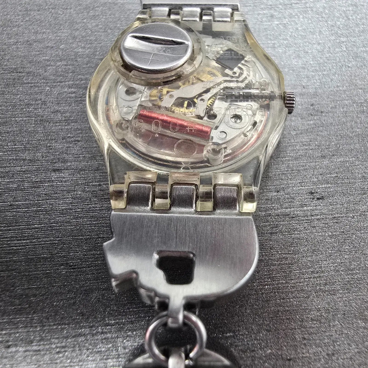 Swatch Menthol Tone Watch Women 25mm Silver Dial Clear Case LK292G New Battery 514