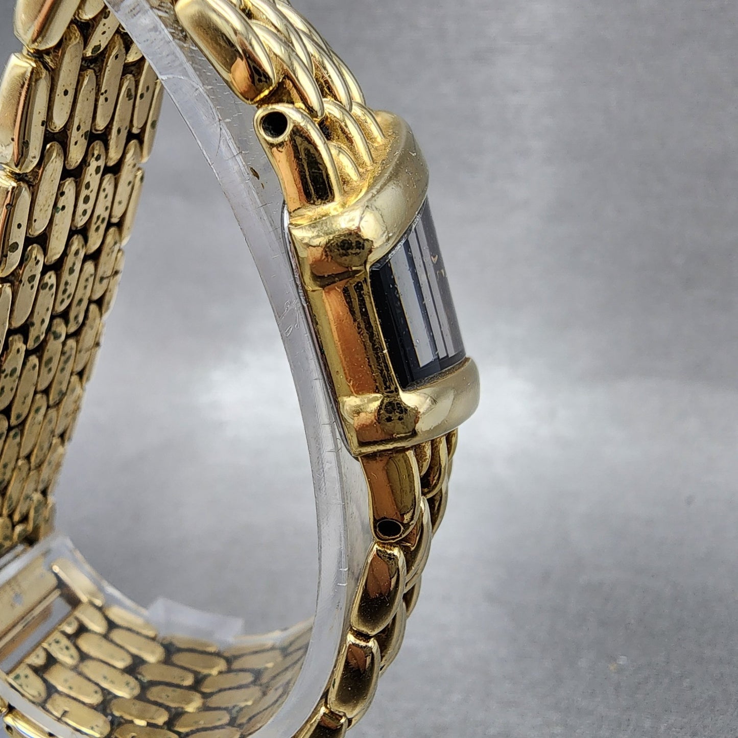Seiko Watch Women 20mm Black Dial Gold Tone Asymmetrical 4N005749 New Battery3
