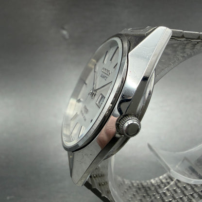 Citizen Seven Star Watch Men 35mm White Dial Silver Tone Daydate Round New Batt2