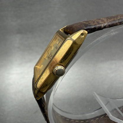 Seiko Tank Watch Women 18mm Champagne Dial Gold Tone Rectangle V401-5670 New Bat2