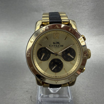 Coach Legacy Sport Watch Women 36mm Champagne Dial Gold Tone Round New Battery0