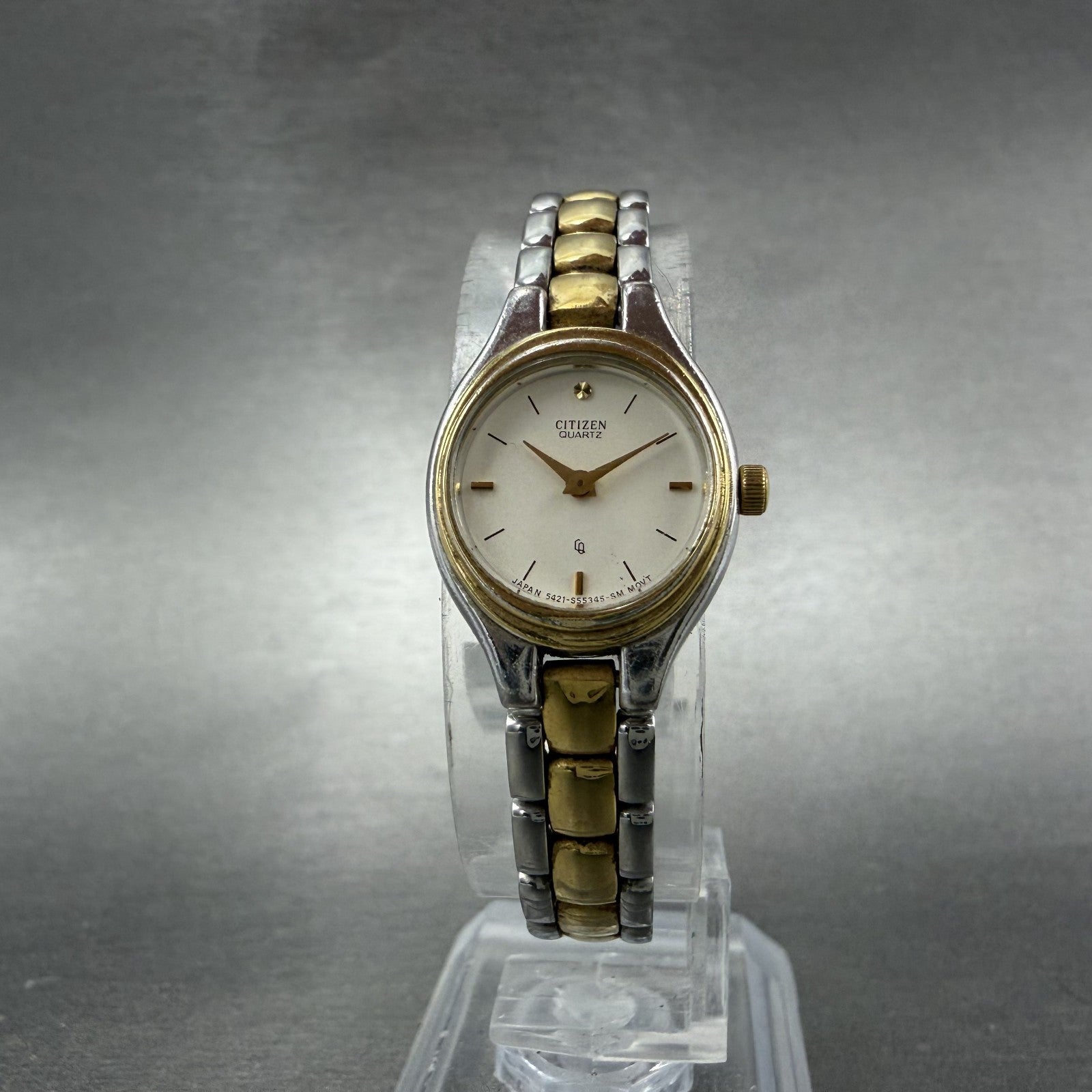 Citizen Watch Women 18mm White Dial Two Tone Oval 5421-S17888 New Battery VTG5