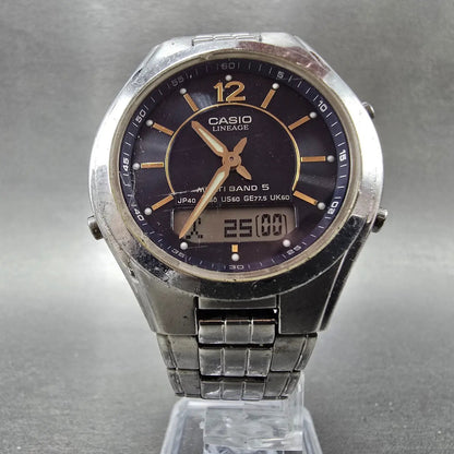 Casio Lineage LCW-M200 Watch Men 38mm Black Dial Steel Analog Digital Solar FT5