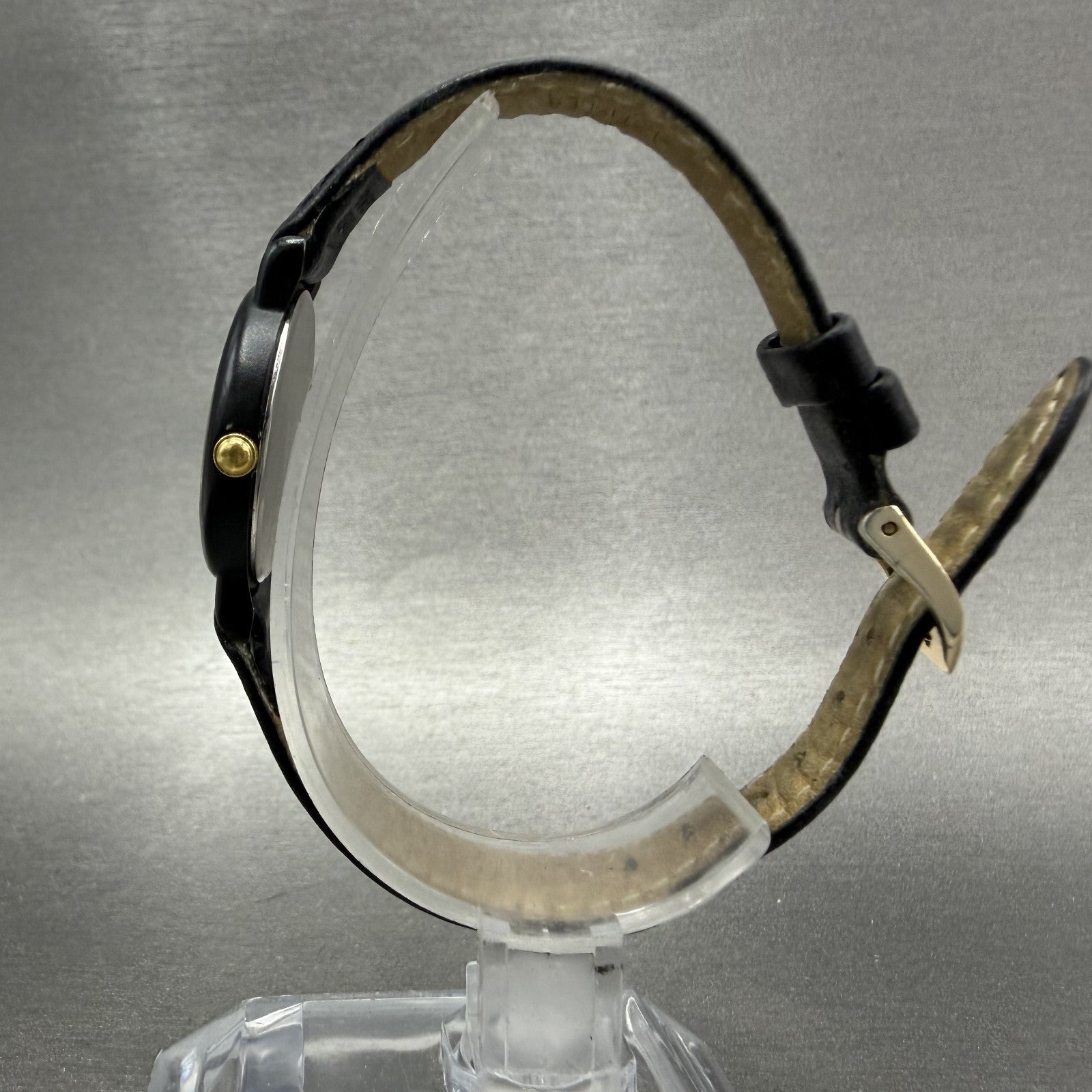 Seiko Watch Women 20mm Black Dial Black Tone Round 2y00-0G49 New Battery VTG ABC6