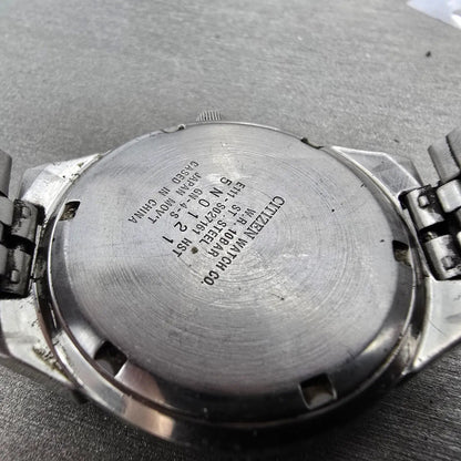 Citizen Eco-Drive Watch Men 36mm Black Dial Steel Date E111-S027161 Runs JDM9