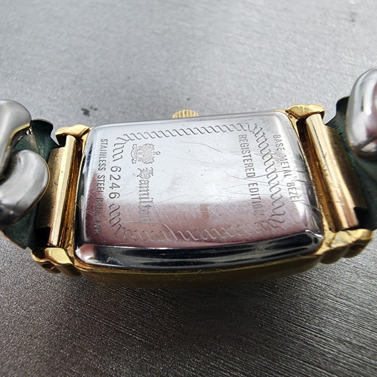 Hamilton Benton Tank Watch Women 19mm Silver Dial Gold Tone Rectangle New Batt9