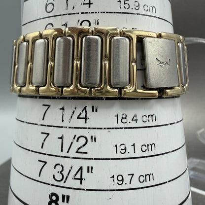 Yves Saint Laurent Watch Women 31mm White Dial Gold Tone Round NO CASEBACK PARTS11