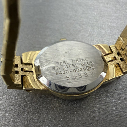 Seiko Watch Women 16mm Champagne Dial Gold Tone Round 54200039 New Battery9