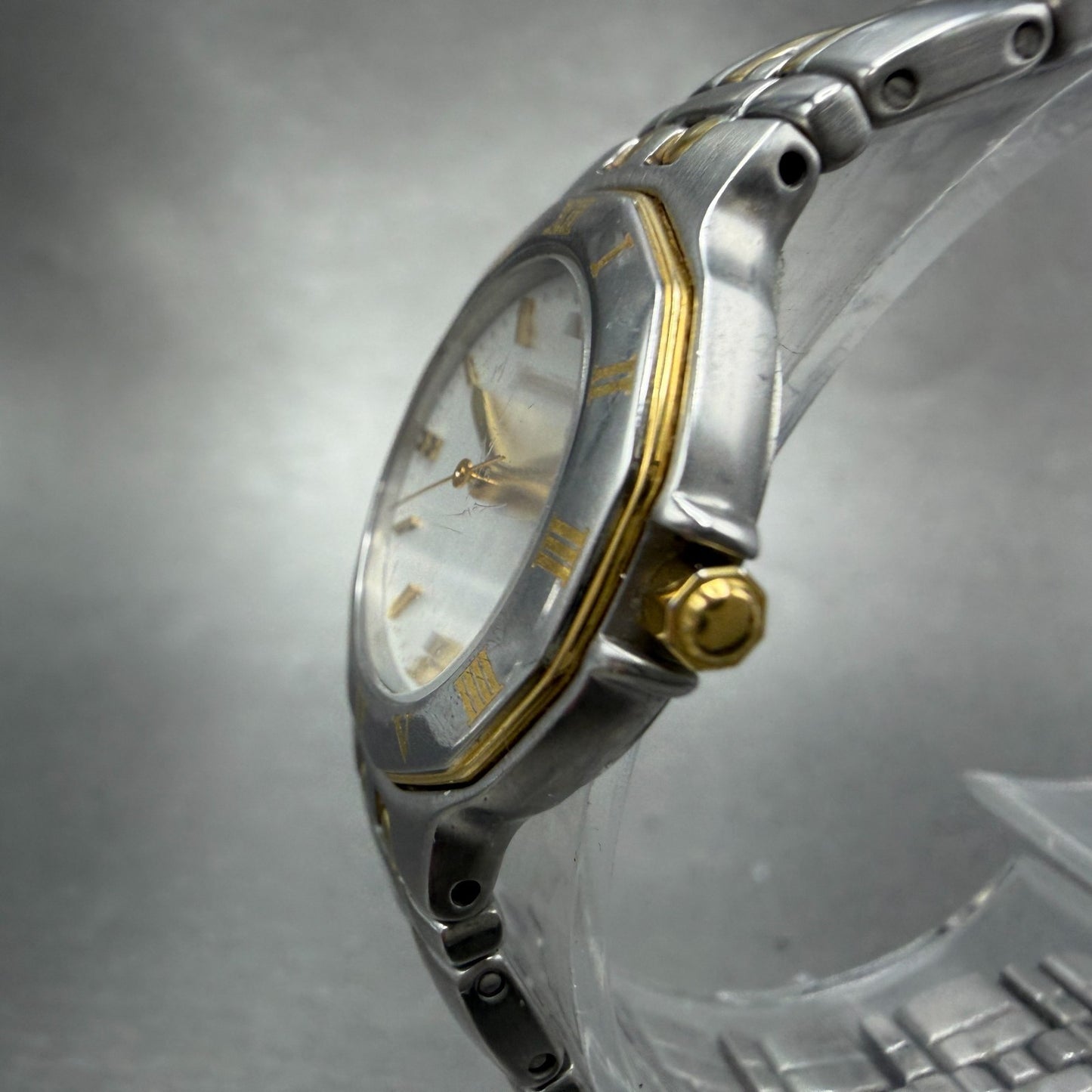 Yves Saint Laurent Watch Women 25mm White dial Two Tone Date 9613-H18644 New Bat2