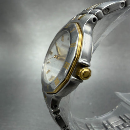 Yves Saint Laurent Watch Women 25mm White dial Two Tone Date 9613-H18644 New Bat2