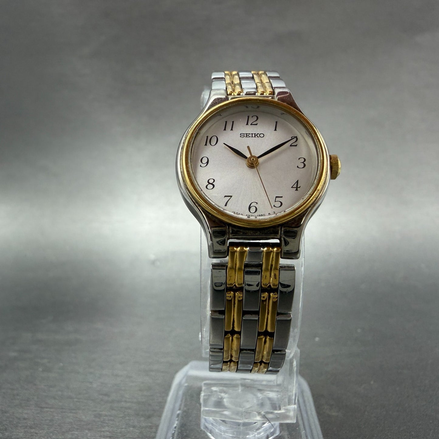 Seiko Watch Women 22mm Silver Dial Two Tone Round 4N21-0960 New Battery Vintage5