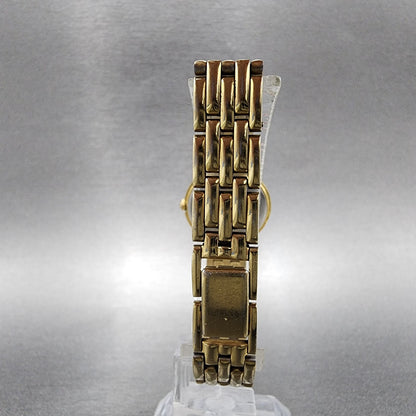 Seiko Watch Women 22mm Black Dial Gold Tone Round 1N000A99 CRACKED New Battery7