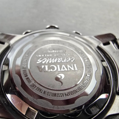 Invicta Chronograph Watch Men 39mm Purple Dial Silver Ceramic Date Round New Bat9