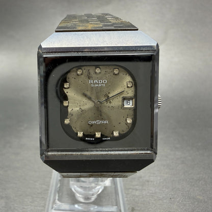 Rado Diastar Watch Men 30mm Silver Dial Tungsten Case Date Rectangle New Battery0