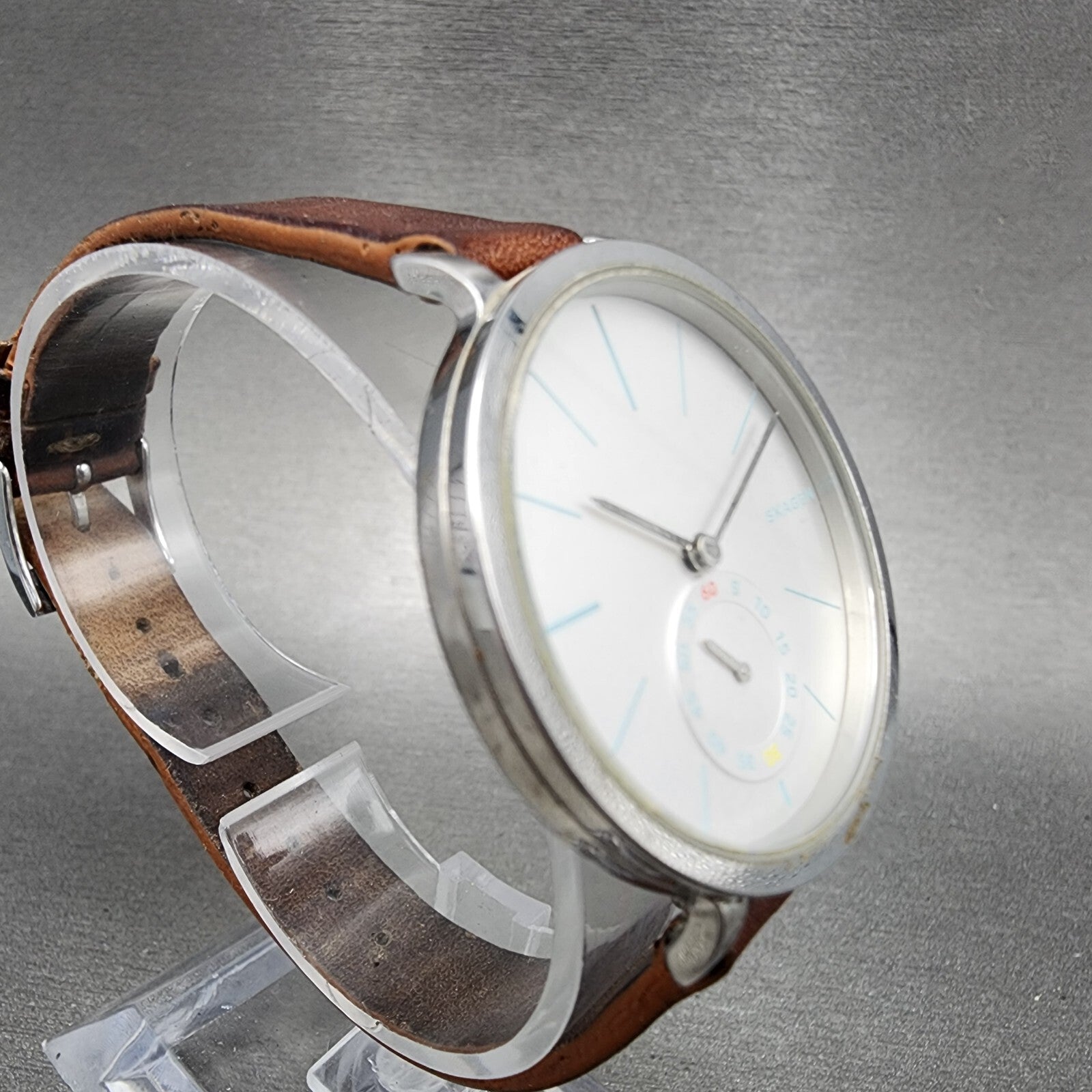 Skagen Hagen Watch Women 34mm Silver Dial Stainless Steel Round SKW2450 New Batt3