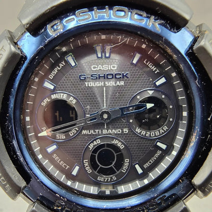 Casio G-Shock AWG-M100BC Watch Men 47mm Black Blue Alarm Chrono Solar READ!!!!!!1