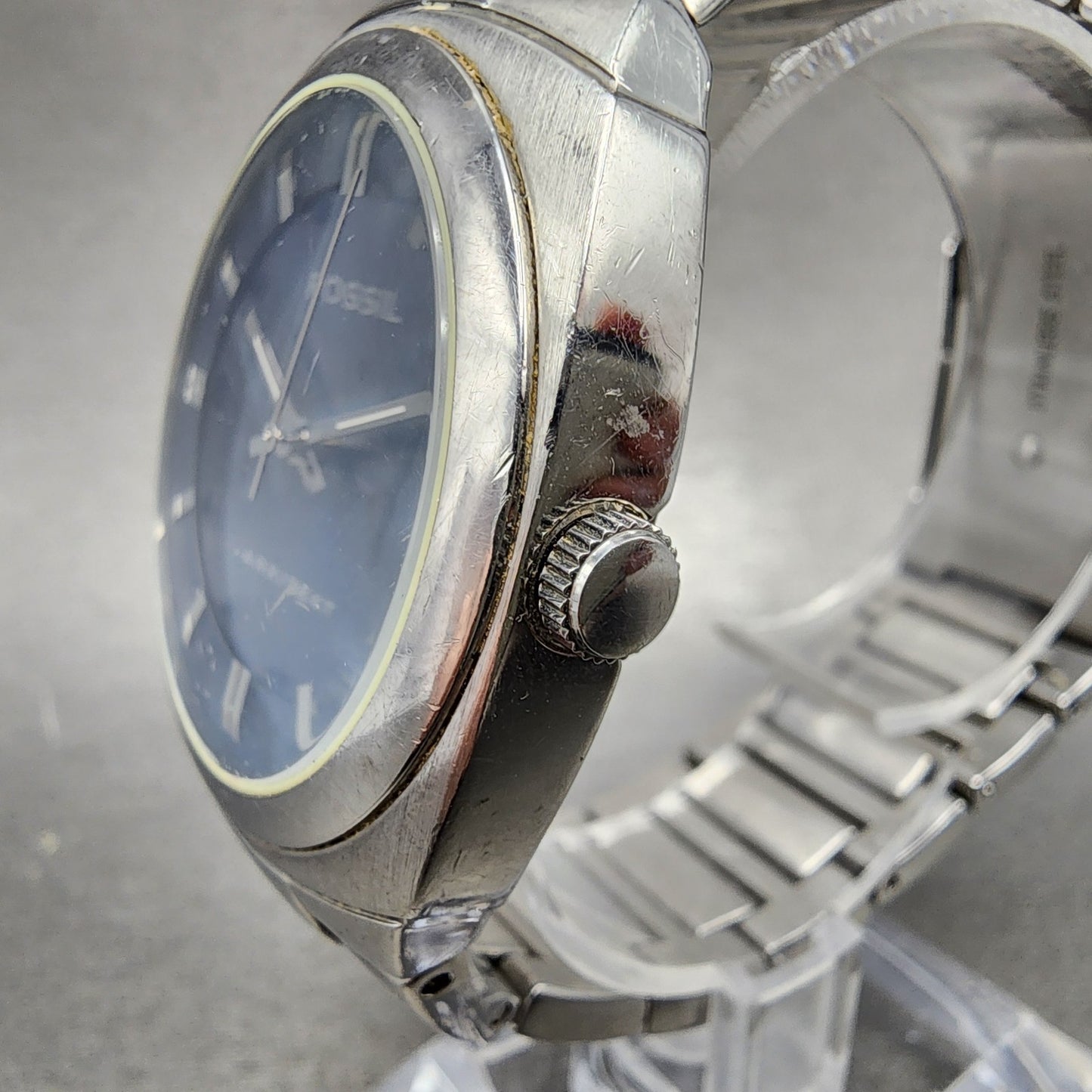 Fossil Arkitekt Watch Men 37mm Blue Dial Stainless Steel Round FS3035 New Batt2