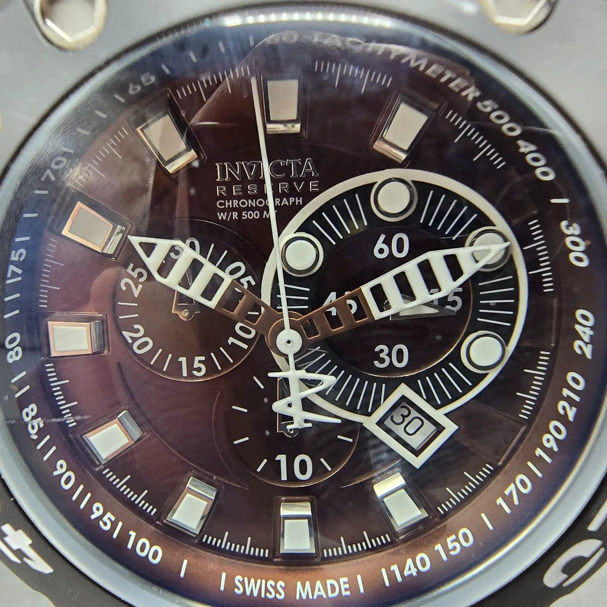 Invicta Reserve Specialty II Chronograph Watch Men 51mm Brown Dial Black Date1