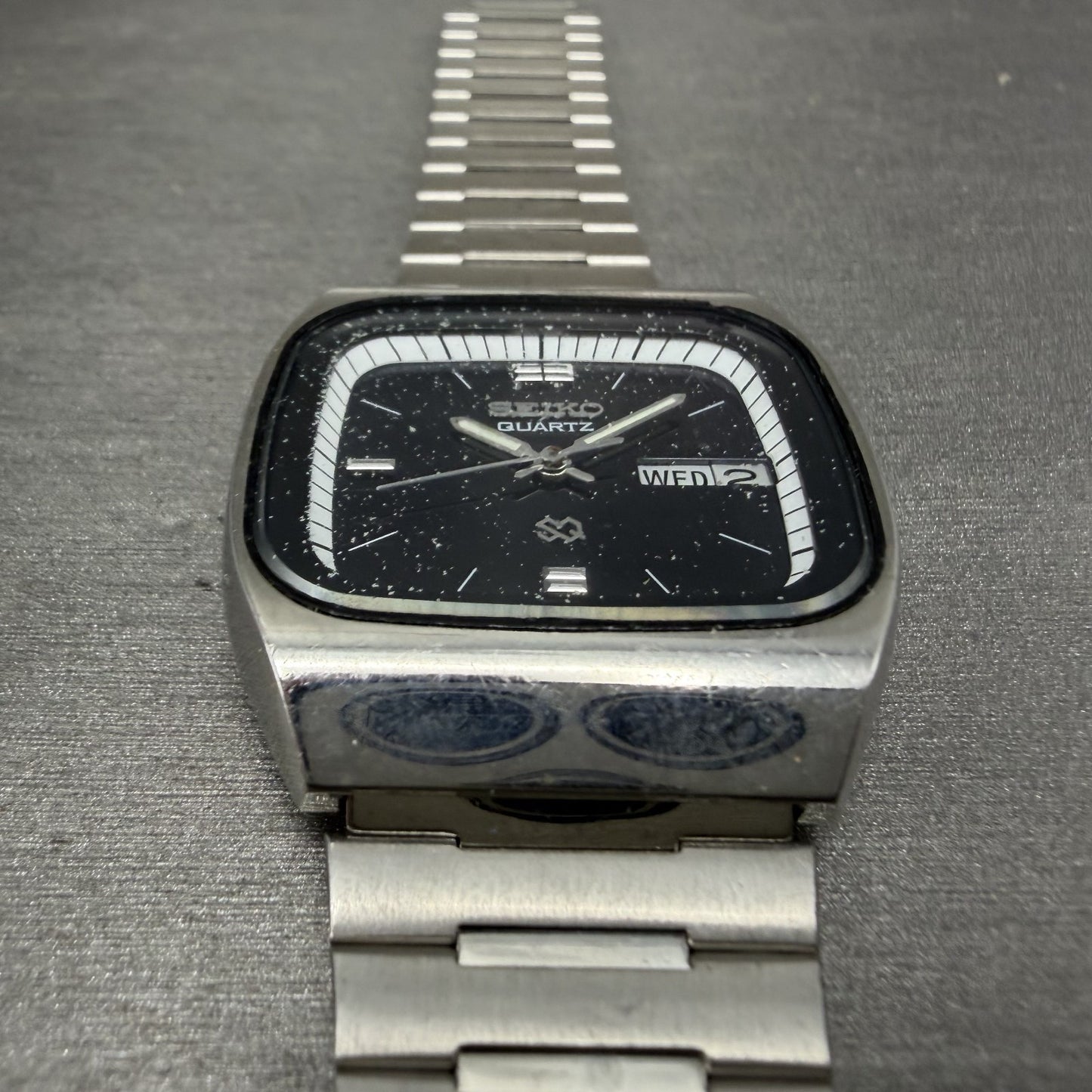 Seiko SQ Watch Men 34mm Black Dial Silver Tone Daydate 8223-5089 SAMPLE3