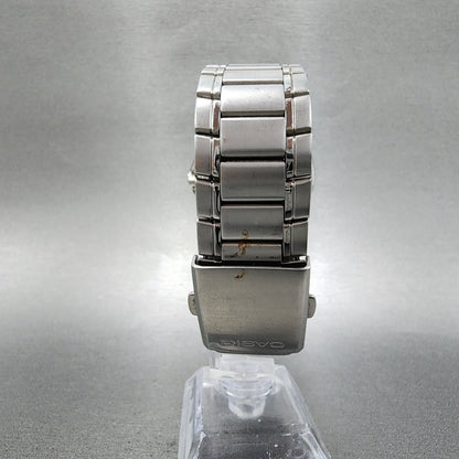 Casio Watch Men 37mm Blue Dial Silver Tone Daydate MTP1239DJ New Battery7